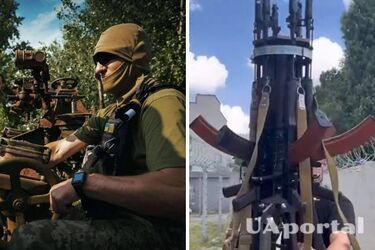 Бойцы ВСУ смастерили самодельный комплекс ПВО из автоматов против вражеских БПЛА (видео)
