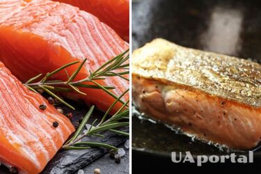 What is the name of the white liquid released from salmon during cooking and can it be eaten?