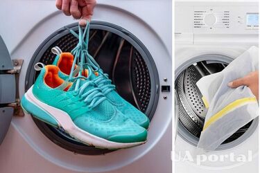 Why you shouldn't hang your shoes by their laces in the door of the washing machine