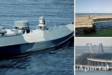 Глава СБУ поделился видео атаки экспериментального беспилотника Sea Baby по Крымскому мосту