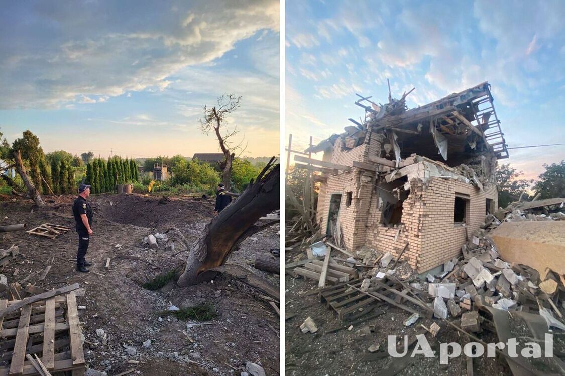 В Киевской области обломки сбитой крылатой ракеты повредили 10 домов, травмированы два человека (фото)