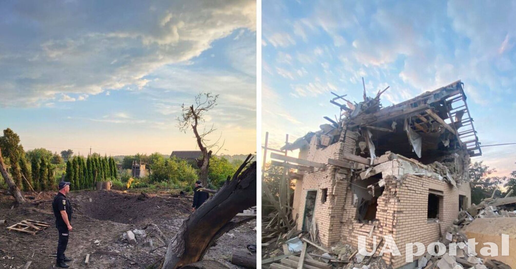 В Киевской области обломки сбитой крылатой ракеты повредили 10 домов, травмированы два человека (фото)