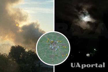 После атаки беспилотников под Москвой вспыхнул пожар: видео