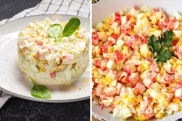 Рецепт яєчного салату з крабовими паличками за 30 хвилин