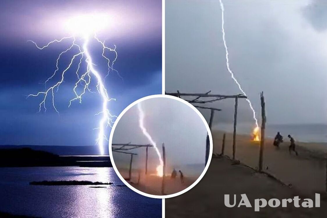 В Мексике молния попала в двух отдыхавших на пляже людей (видео удара)