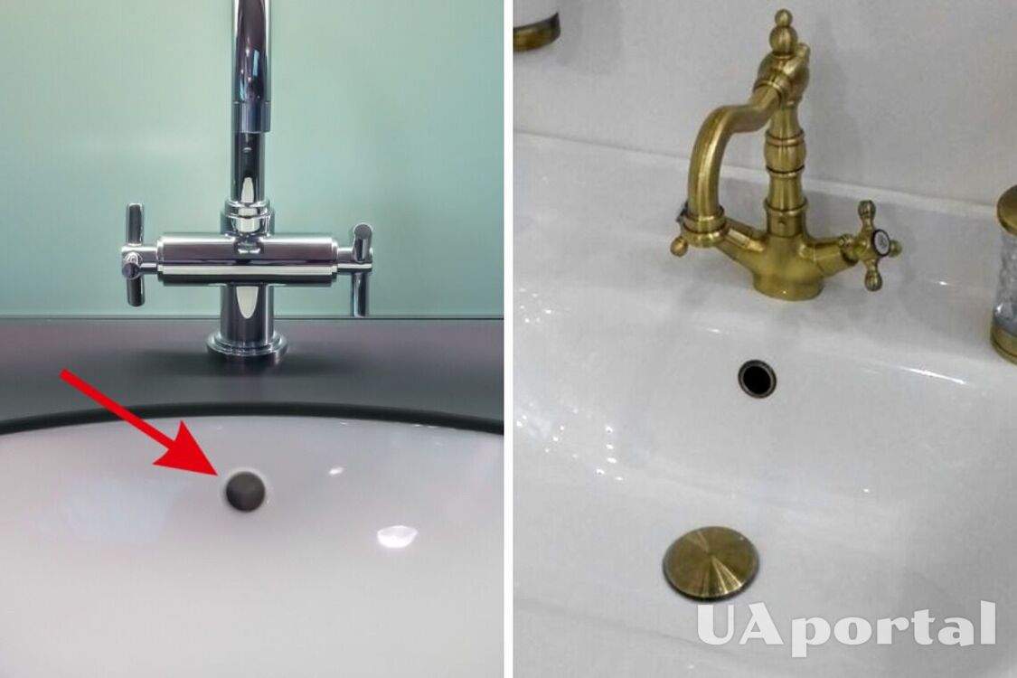 What is an overflow hole in a washbasin and what is its function 
