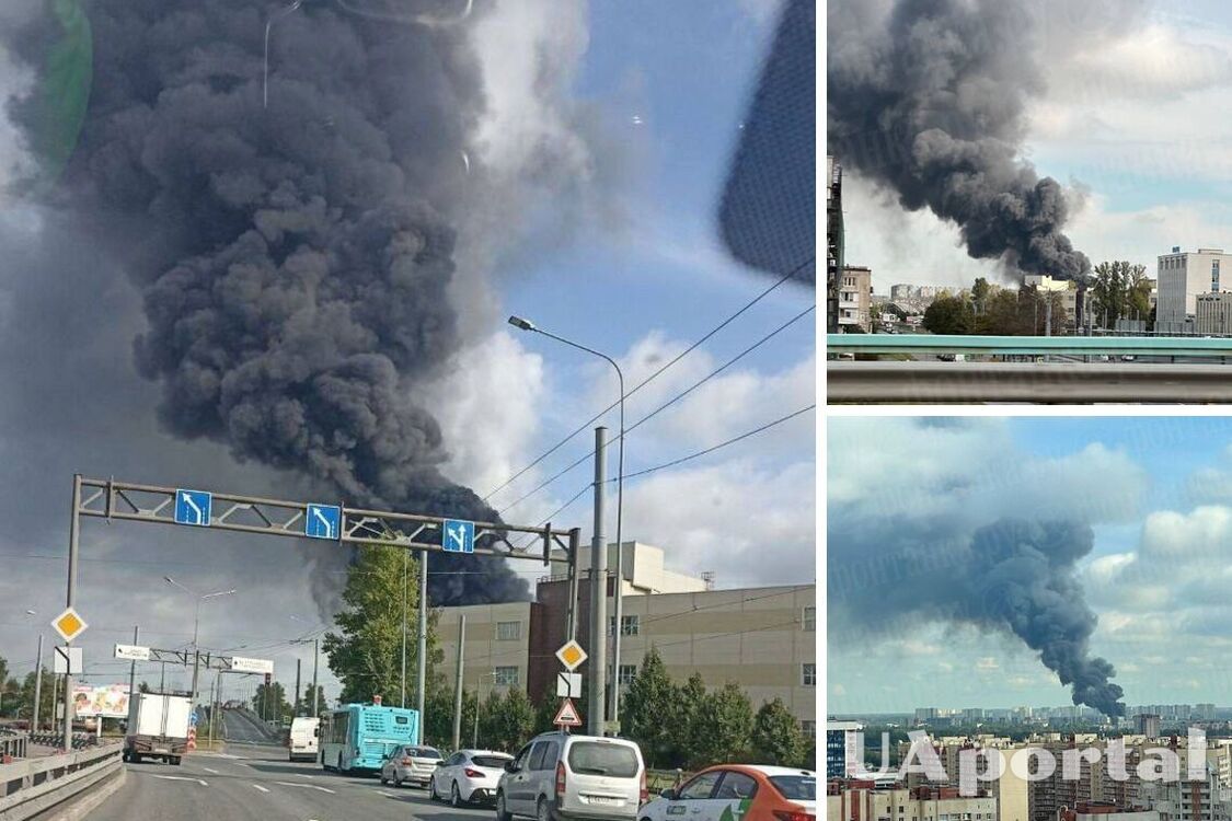 В Санкт-Петербурге масштабный пожар возле нефтебазы 'Ручьи' (фото и видео)