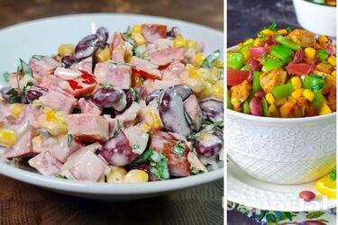 How to make a salad of canned corn and beans