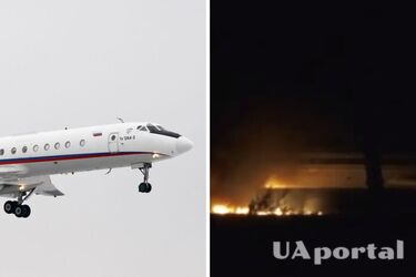 В РФ сгорел военно-транспортный самолет Ту-134 – ГУР (видео)