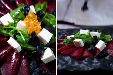 Delicious and healthy boiled beetroot salad
