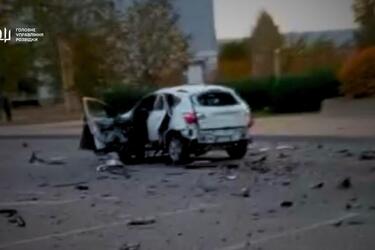 В Енергодарі підірвали автівку так званого начальника охорони Запорізької АЕС (відео)