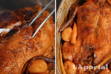 Праздничная утка с яблоками и медом: рецепт