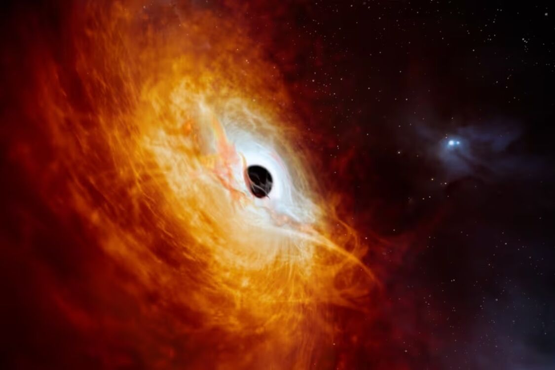 Черная дыра поглощает Солнце и растет с наибольшей скоростью в истории