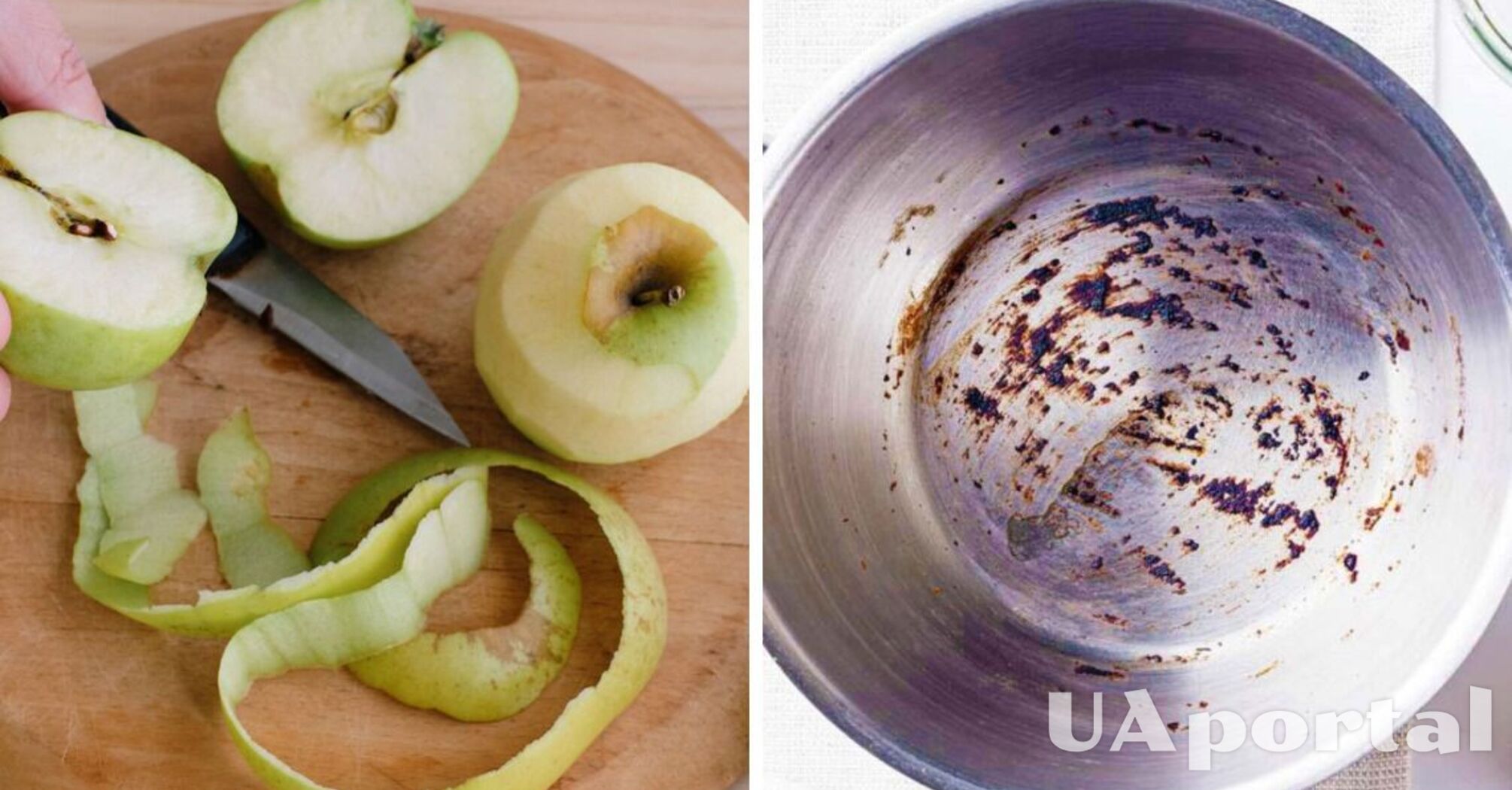 How to clean pans with apple peelers