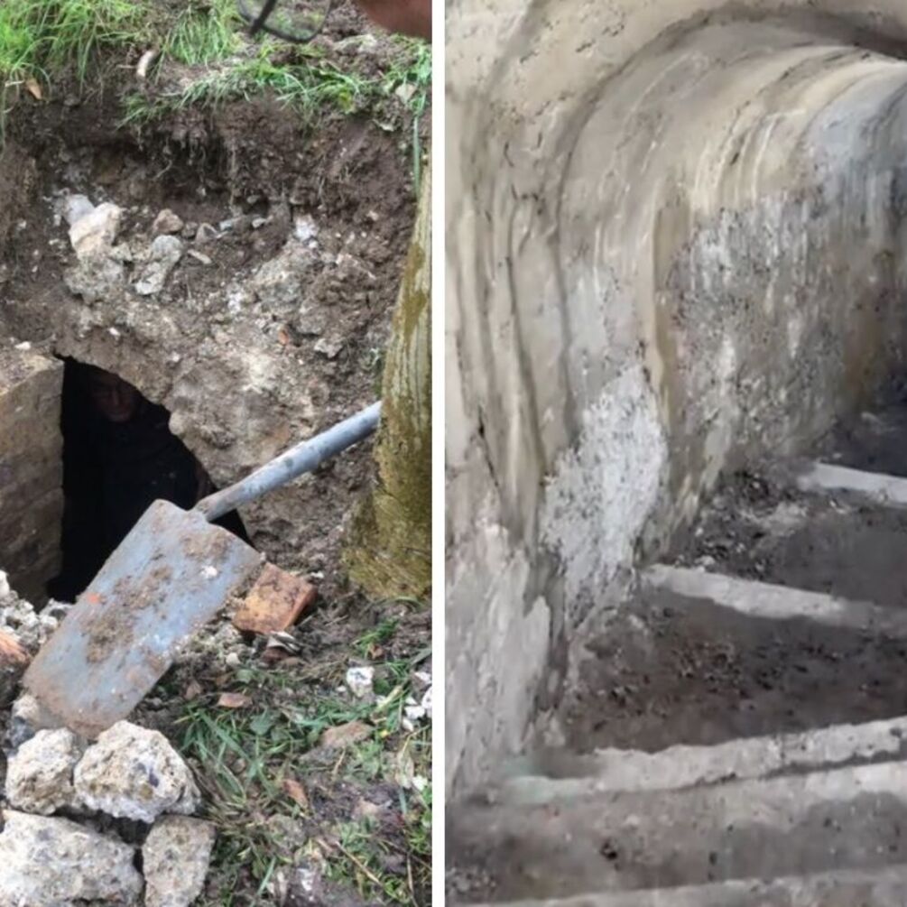 In Britain, a couple found a secret entrance to an underground tunnel in their yard (photos and video)