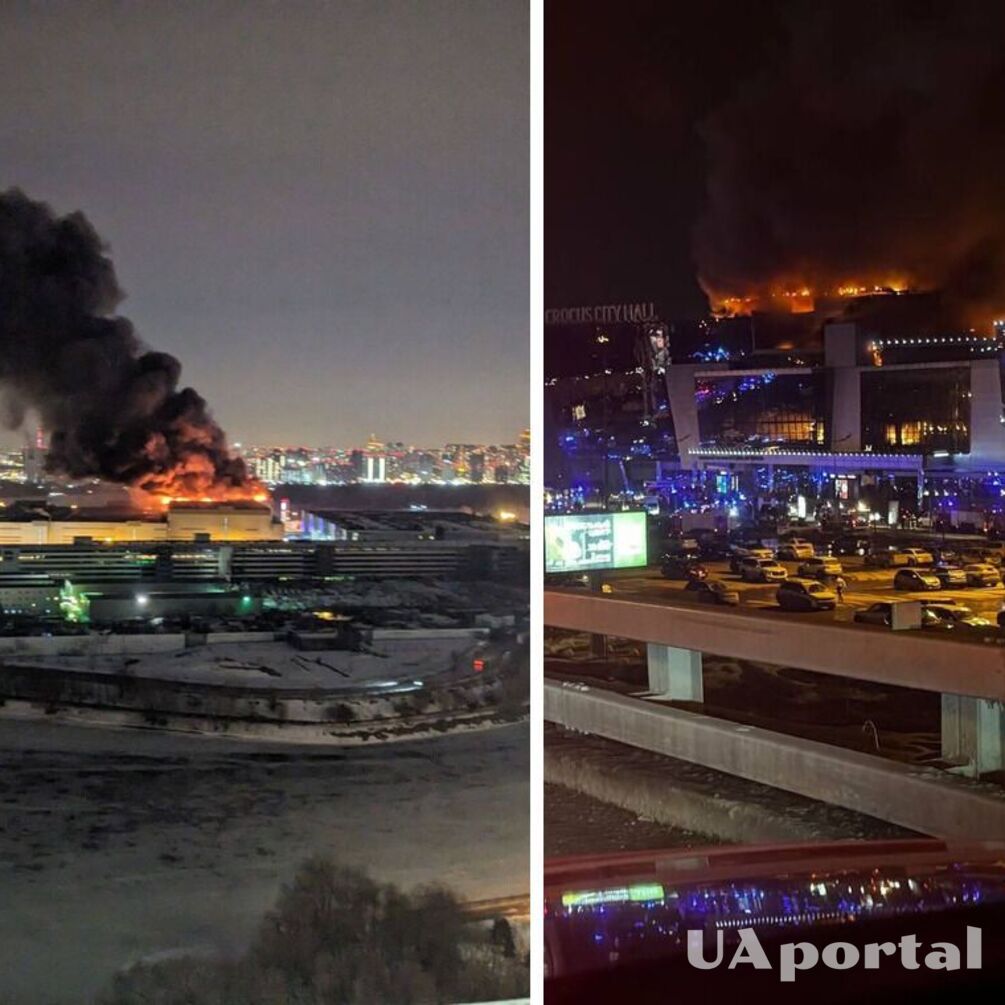 Unidentified gunmen shoot at visitors to Crocus City Hall in Moscow region and set the building on fire (photos and video)