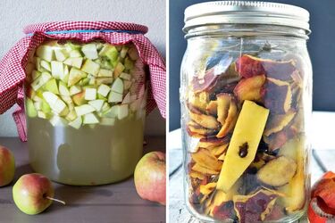 Шкурки и корешки из яблок не следует выбрасывать: благодаря этому лайфхаку вы получите домашний яблочный уксус