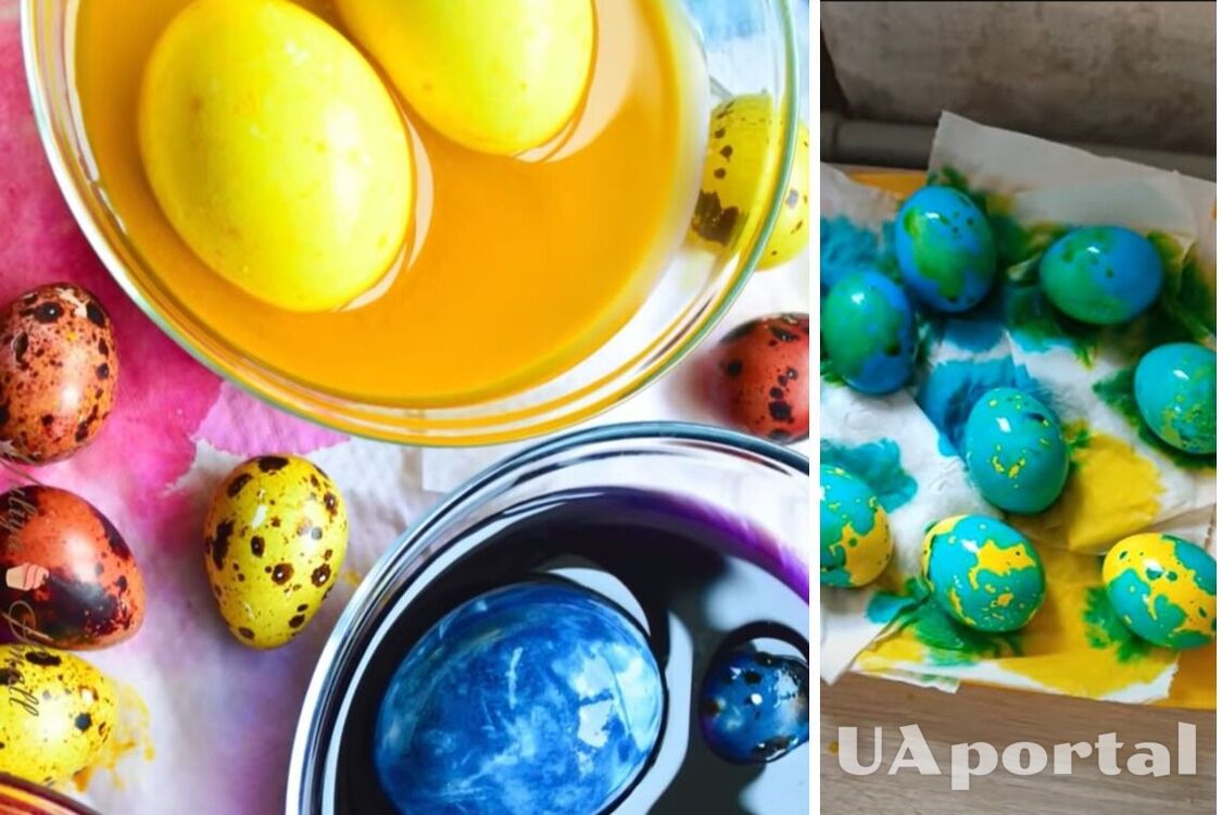 Żółto-niebieskie jajka na Wielkanoc: barwione naturalnymi barwnikami