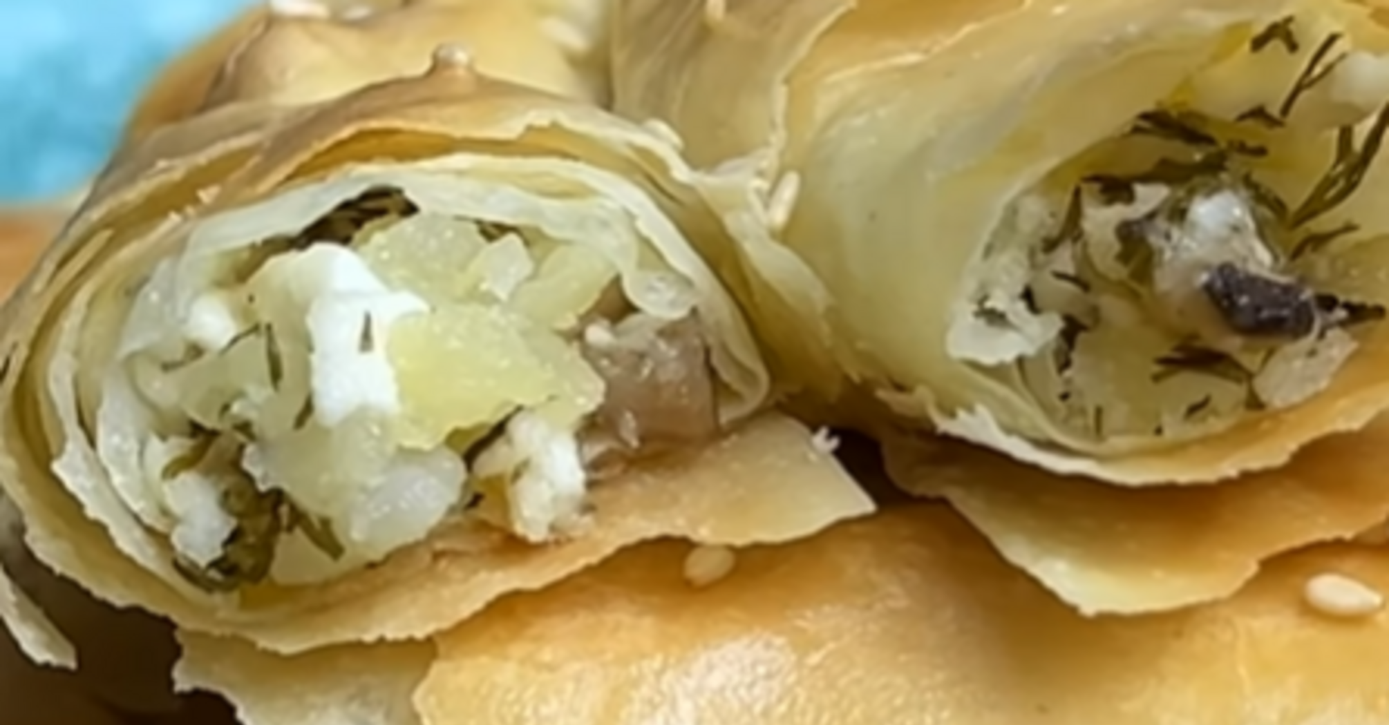 Домашние роллини с картофелем, грибами и брынзой: рецепт с тестом фило