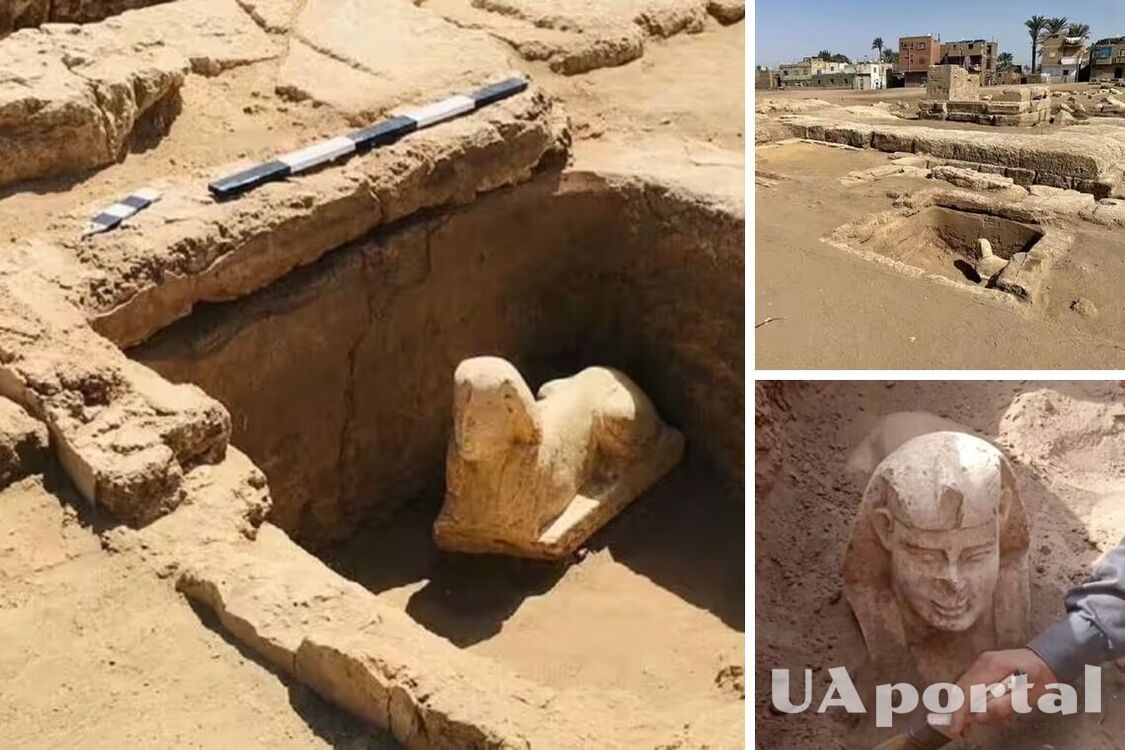 В Египте археологи раскопали 'улыбающегося' сфинкса с лицом известного человека (фото)