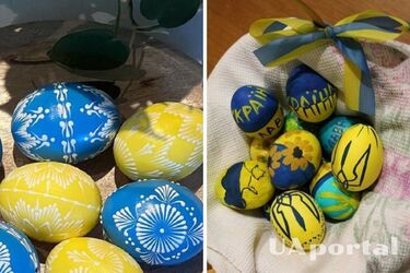 Как раскрасить яйца в украинские цвета