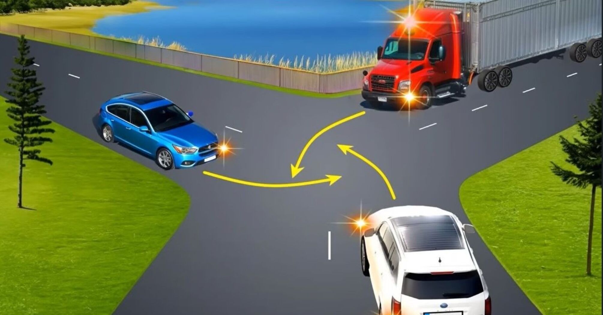 Як роз'їхатися на перехресті водіям, якщо всі вони мають перешкоду праворуч: цікава задача з ПДР