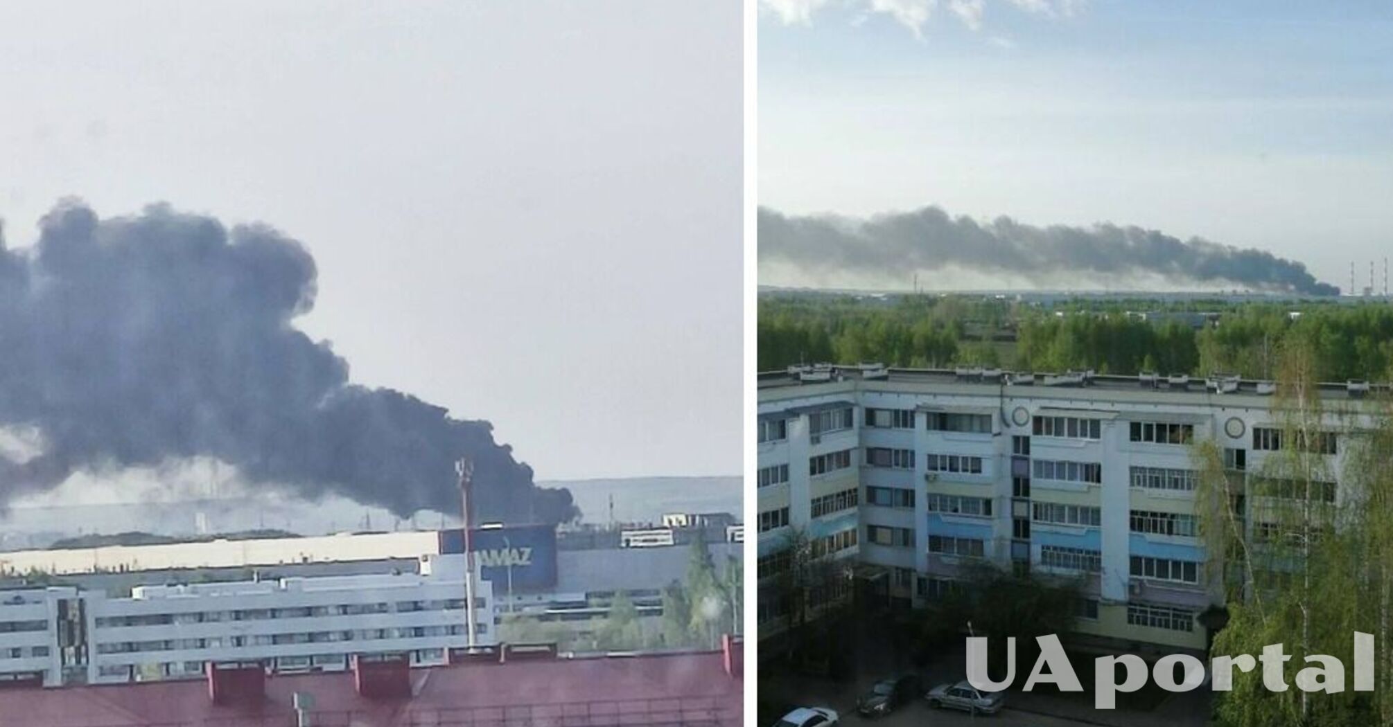 Столб черного дыма поднялся в небо: на россии горит завод корпорации КамАЗ (фото и видео)