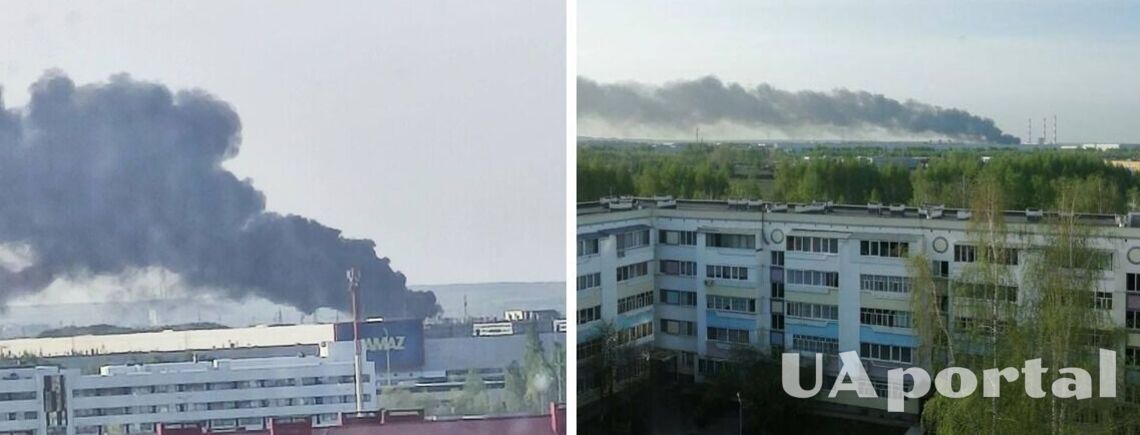 Столб черного дыма поднялся в небо: на россии горит завод корпорации КамАЗ (фото и видео)