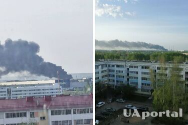 Стовп чорного диму піднявся у небо: на росії горить завод корпорації КамАЗ (фото та відео)