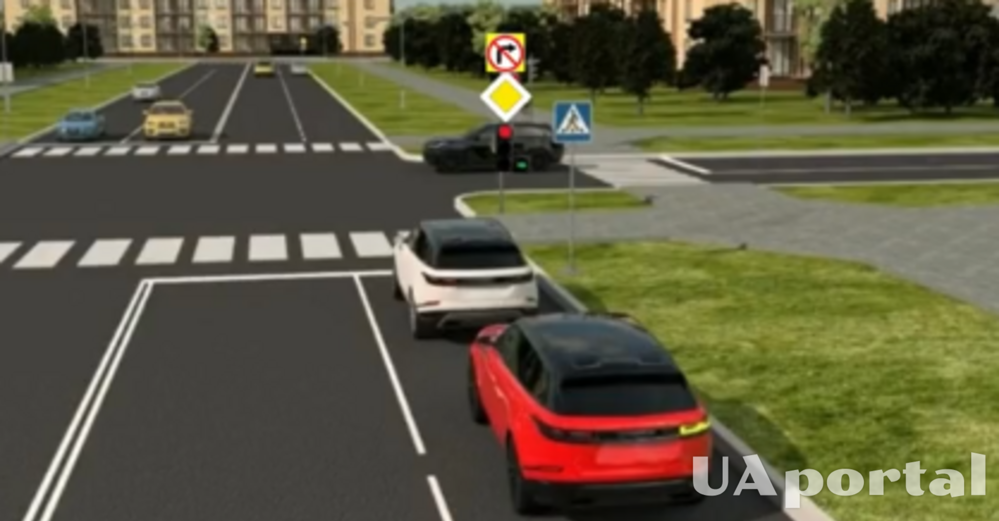 Должен ли водитель белого автомобиля повернуть направо: тест на знание ПДД (видео)