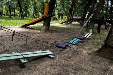 Пострадали 16 детей: в Ужгороде оборвался трос веревочного аттракциона (фото)