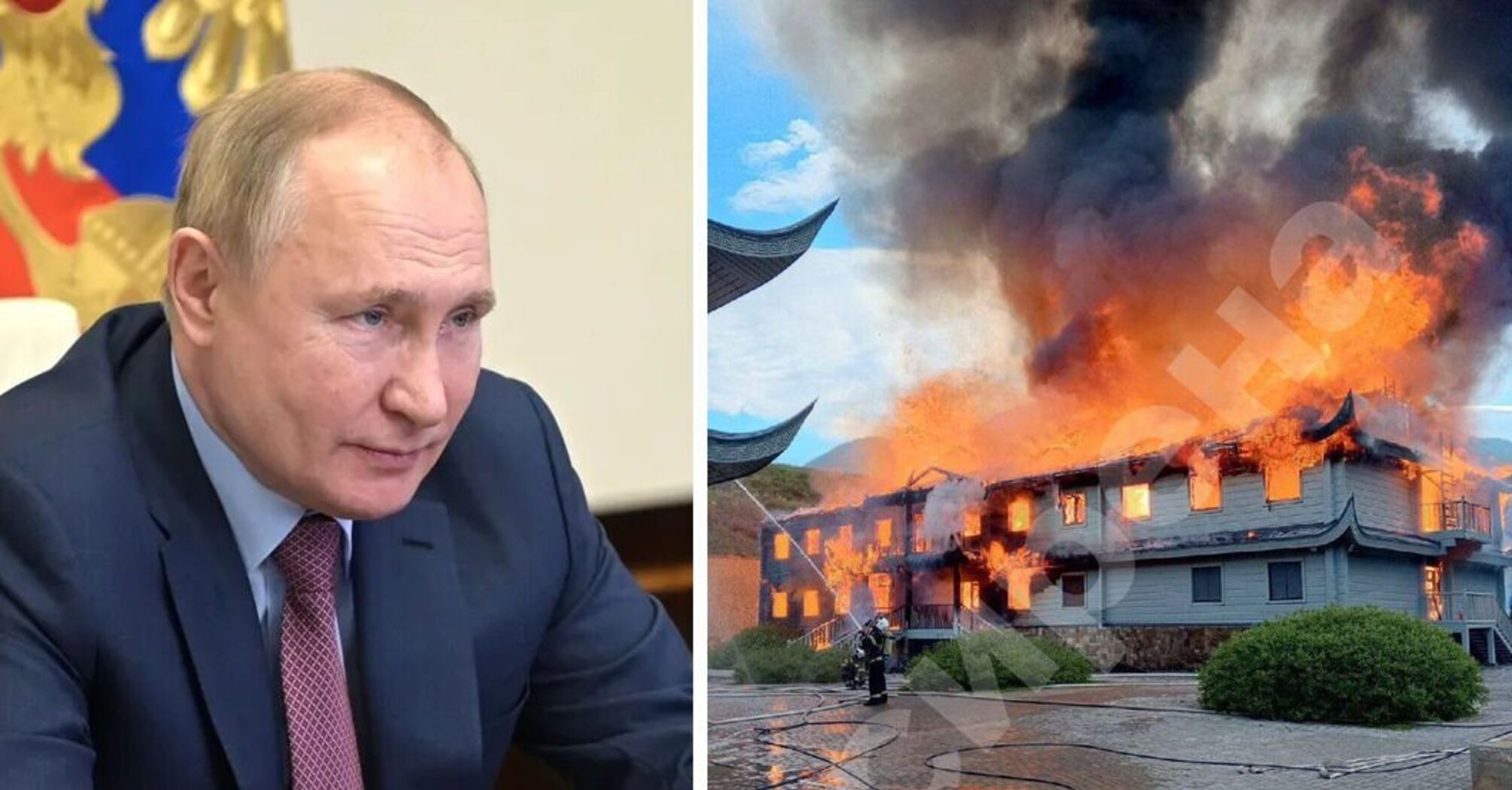 На Алтае сгорела одна из дач Путина: огонь охватил все (фото)