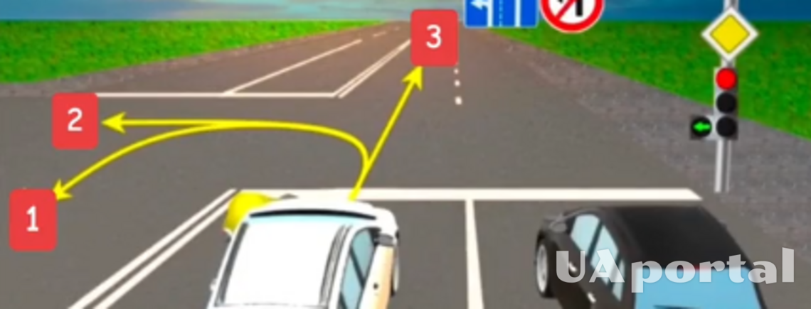 У якому з трьох напрямків водію дозволено рухатися: тест на знання ПДР (відео)