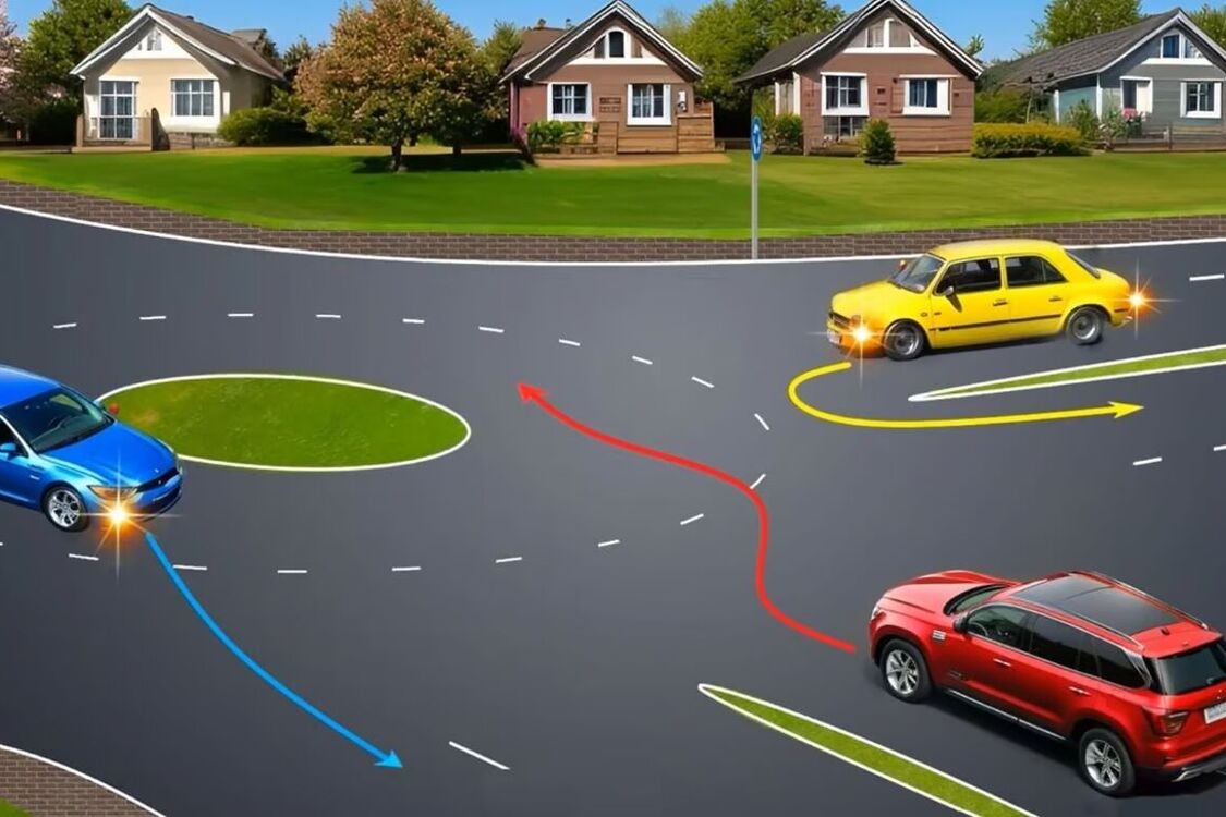 Хто з водіїв порушує правила на круговому перехресті: складна задача з ПДР 