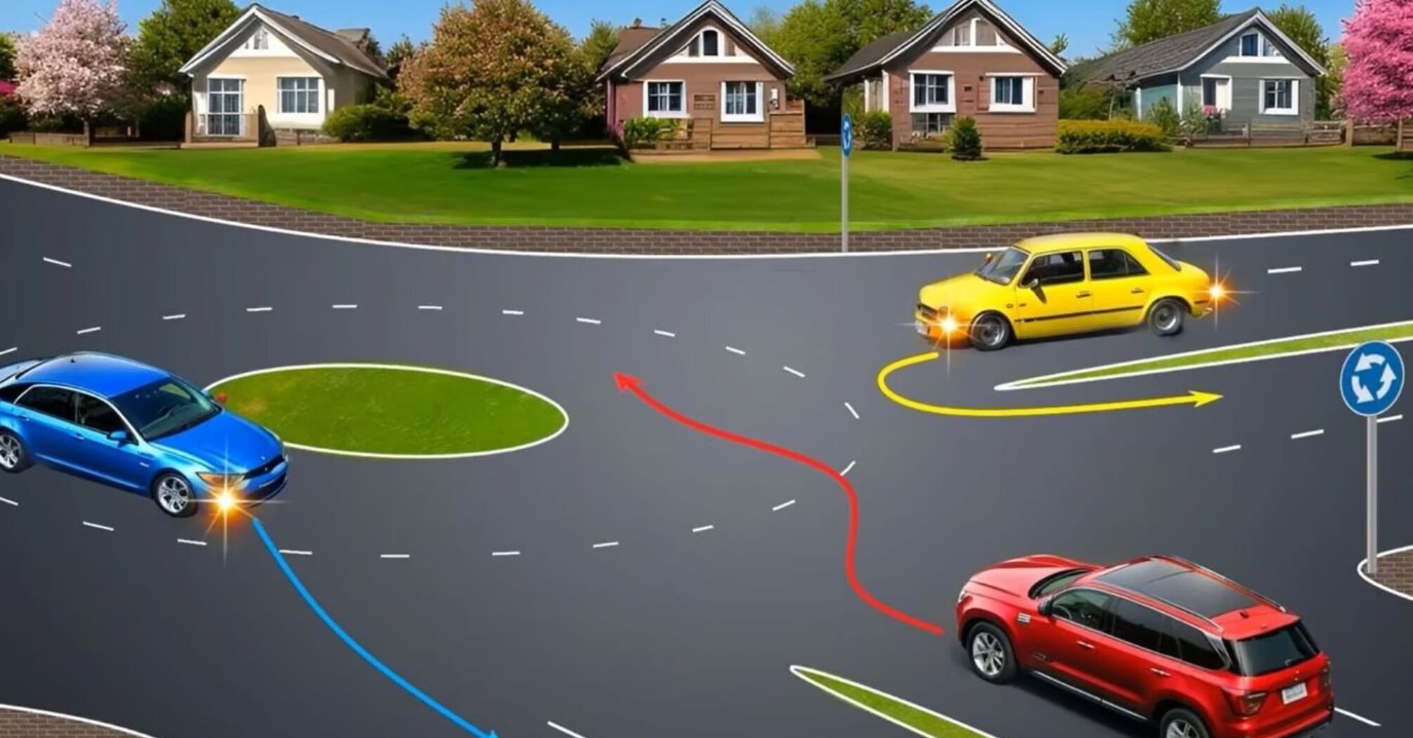 Хто з водіїв порушує правила на круговому перехресті: складна задача з ПДР 