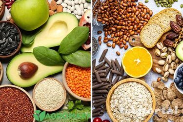 Which fruits and vegetables contain more fiber