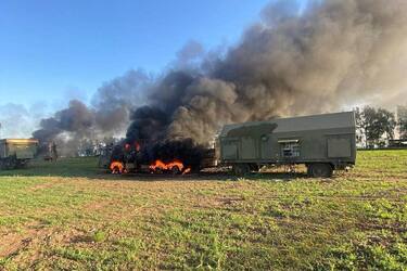 Photos and video of the destruction of the Russian air defense system S-300/400 in the territory of the Belgorod region of the Russian Federation appeared