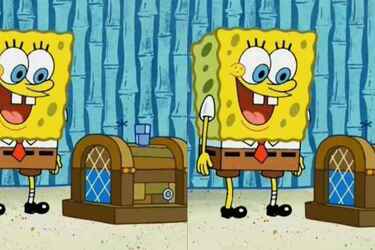 Лишь очень сообразительные заметят разницу между этими изображениями Губки Боба