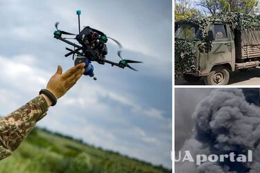 Лишь один дрон в тылу врага уничтожил 'буханку' оккупантов и склад с боекомплектом (видео)