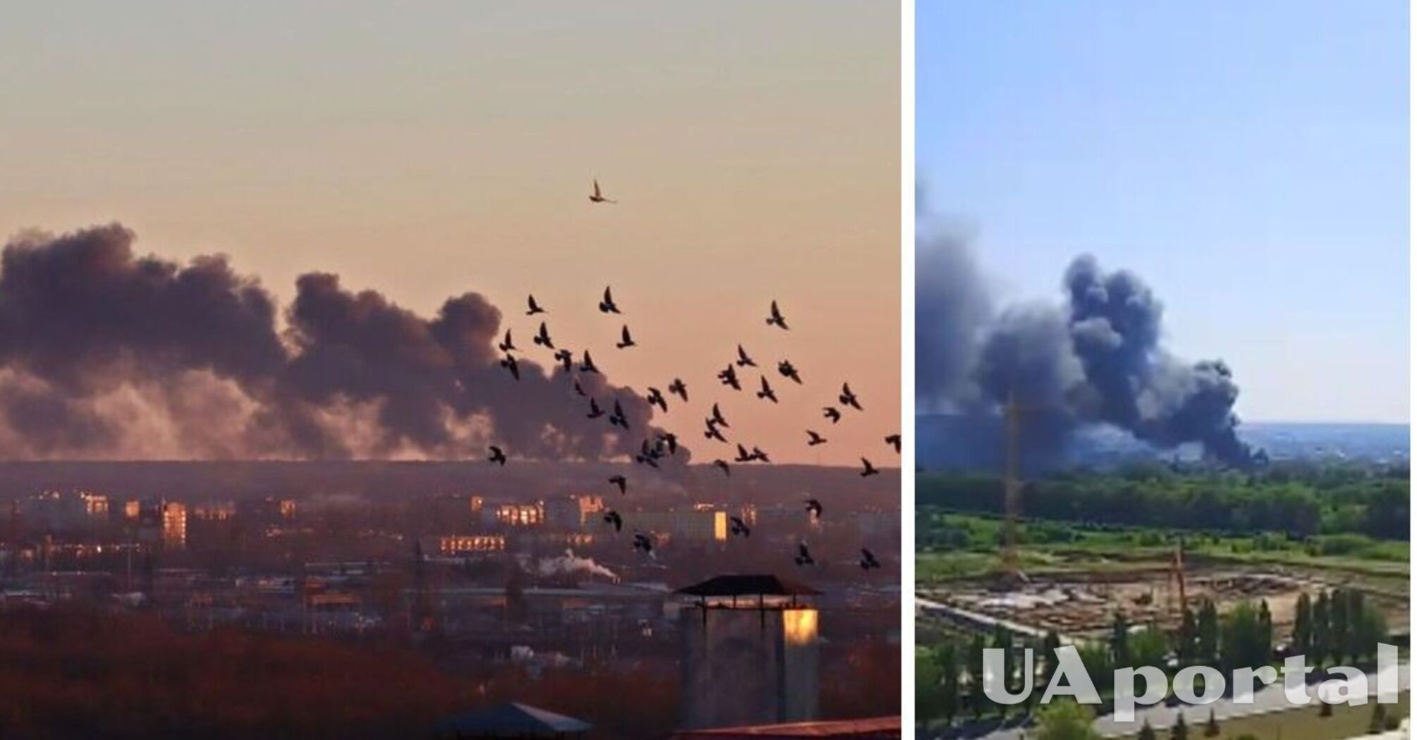 Столб дыма виднеется из всех уголков города: в Курске масштабный пожар на военном объекте (фото и видео)