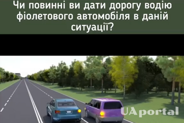 Чи повинен водій поступитися дорогою фіолетовому авто при перестроюванні: задача на знання ПДР (відео)