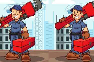 Найдите три отличия между картинками со строителем: тест с оптической иллюзией