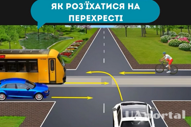 Кому має поступитися дорогою водій білого автомобіля: задача на знання ПДР (відео)