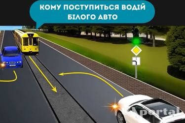 Кого на перехресті має пропустити водій білого автомобіля: задача на знання ПДР (відео)