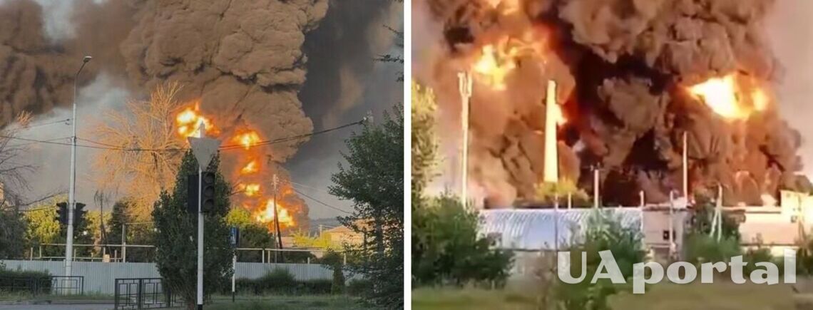 В Волгоградской области рф после визита неизвестных БПЛА загорелась нефтебаза (видео)