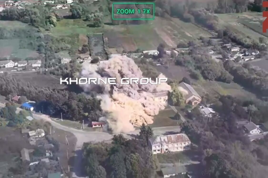 'Ответка за Полтаву': бойцы Khorne group на Курщине бомбой GBU-39 разнесли здание с оккупантами (видео)