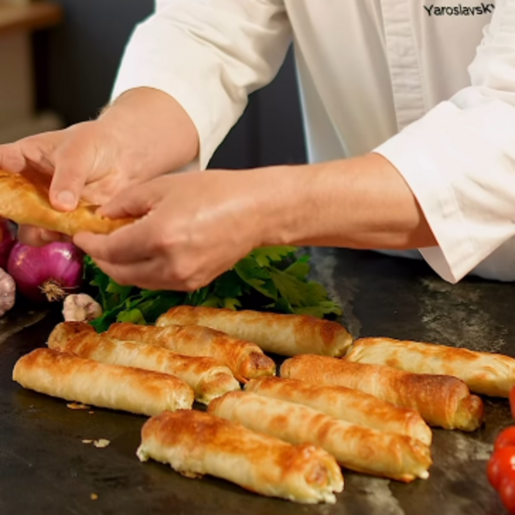 Хрустящие ролини из вытяжного теста