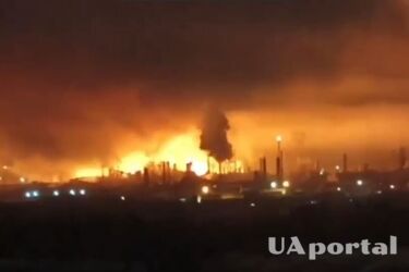 Дроны атаковали Саратовский нефтеперерабатывающий завод в России: загорелся масштабный пожар (видео)