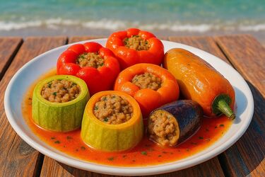 Фаршированные перцы, кабачки и баклажаны: рецепт