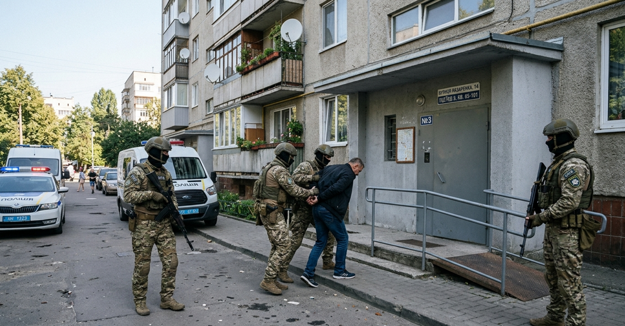 Патрульна поліція Львова оперативно затримала зловмисника, який влаштував стрілянину в багатоповерхівці